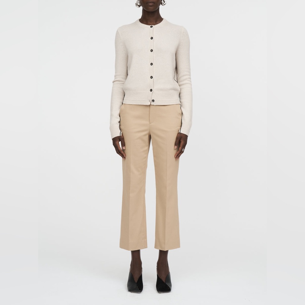 MARIA MCMANUS HIGH WAISTED CROP TROUSERS IN KHAKI